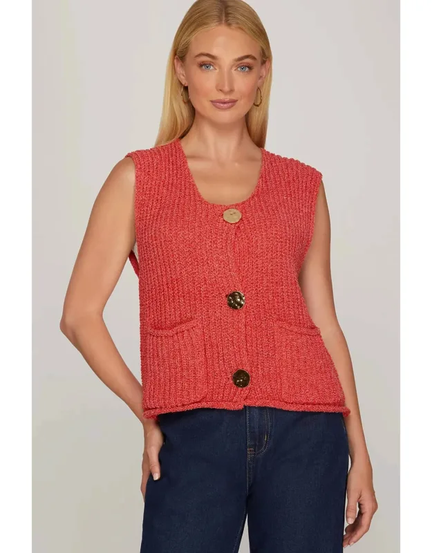Sleeveless Crochet Sweater Vest