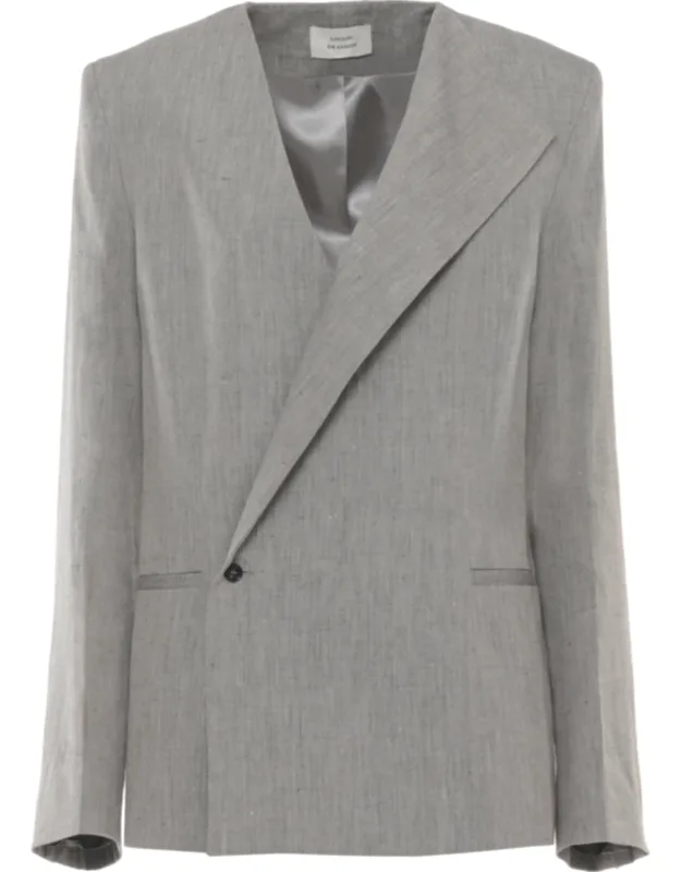 Suna Linen-blend Double-breasted Blazer