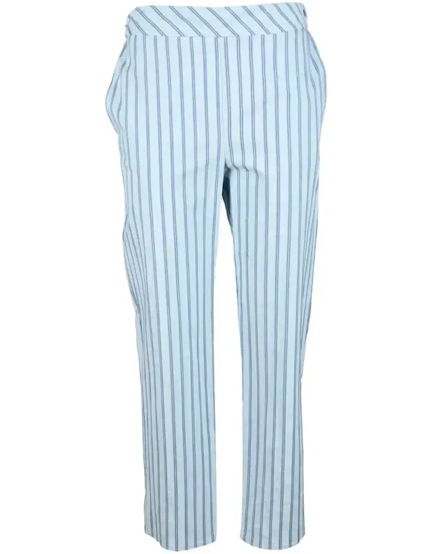 Cropped Trousers With Classic Striped Pattern
