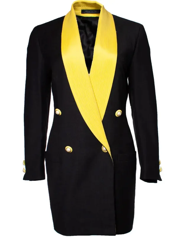 Maxi Blazer With Yellow Collar