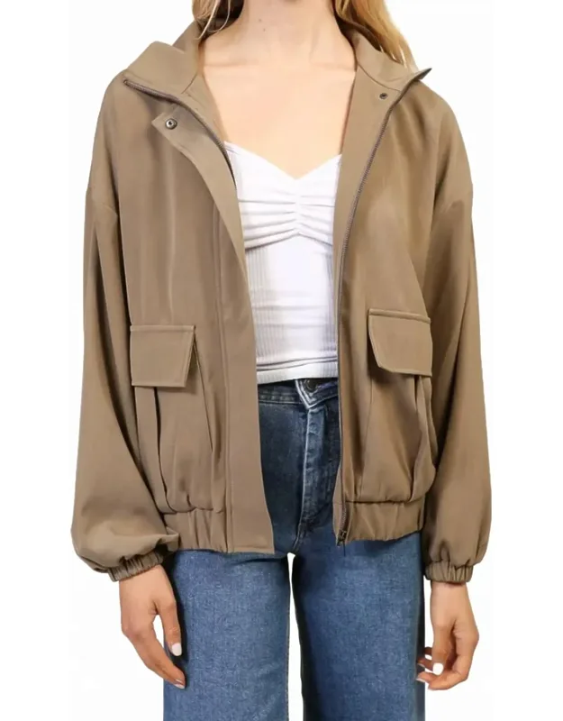 High Neck Zip Up Jacket