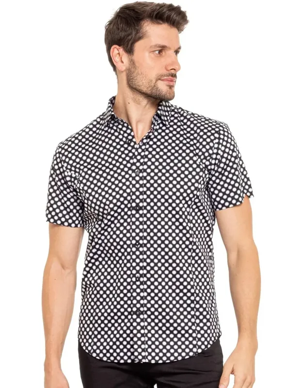 Push Button Short Sleeve Button Down Shirt
