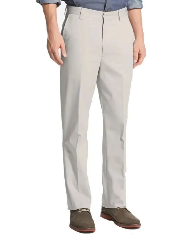 Plain Front Twill Performance Dress Trousers