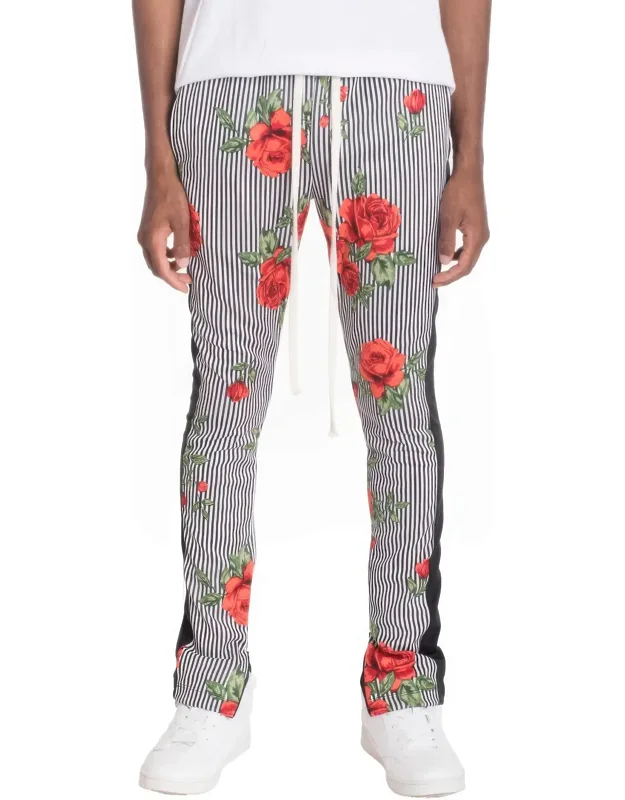 Flower Stripes Track Pants