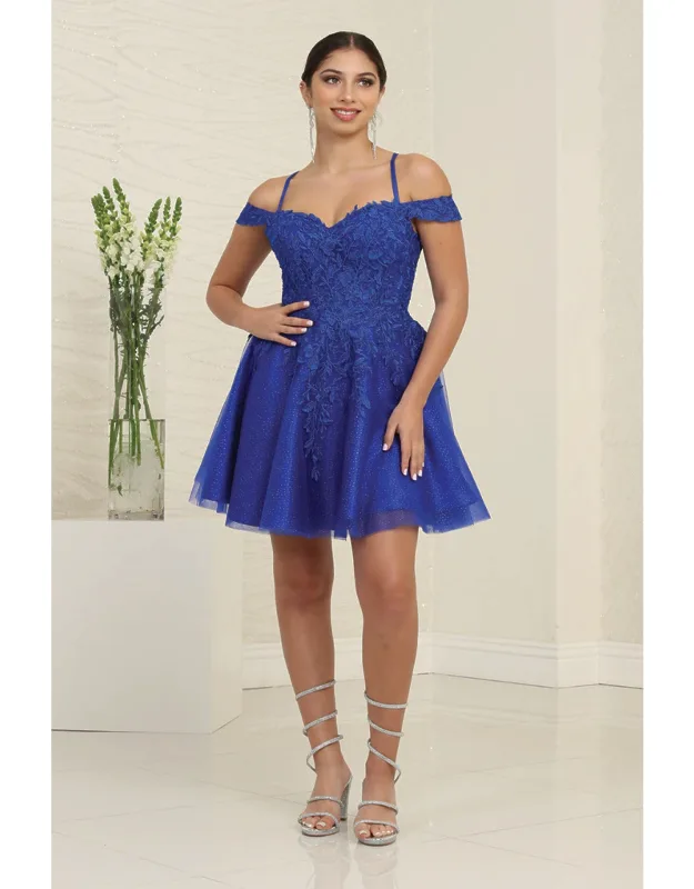 Lace Appliqued Short A-line Dress