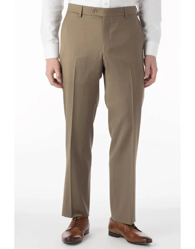Super 130s Loro Piana Wool Gabardine Flat Front Trousers - Park Traditional Fit