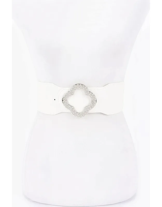 Faux Leather Metal Buckle Stretch Belt