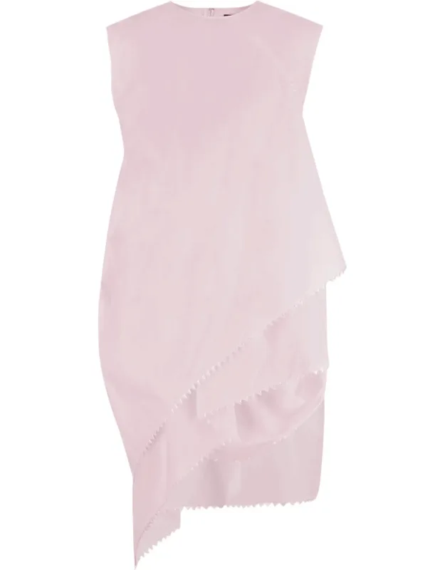 Asymmetrical Layered Dress With Mandarin Collar
