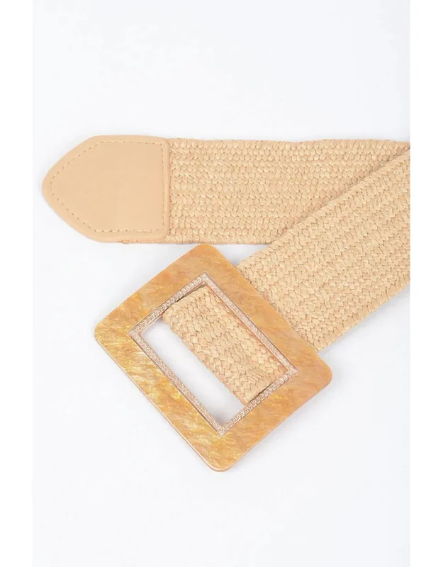 Square Buckle Stretch Belt - Comfortable Fit, Durable Construction