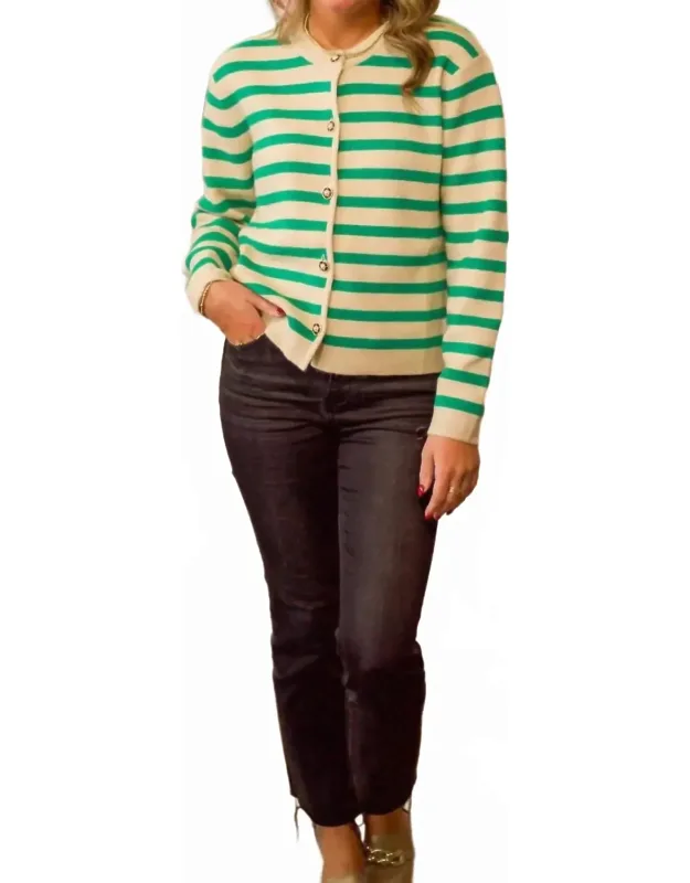 Striped Button Down Cardigan