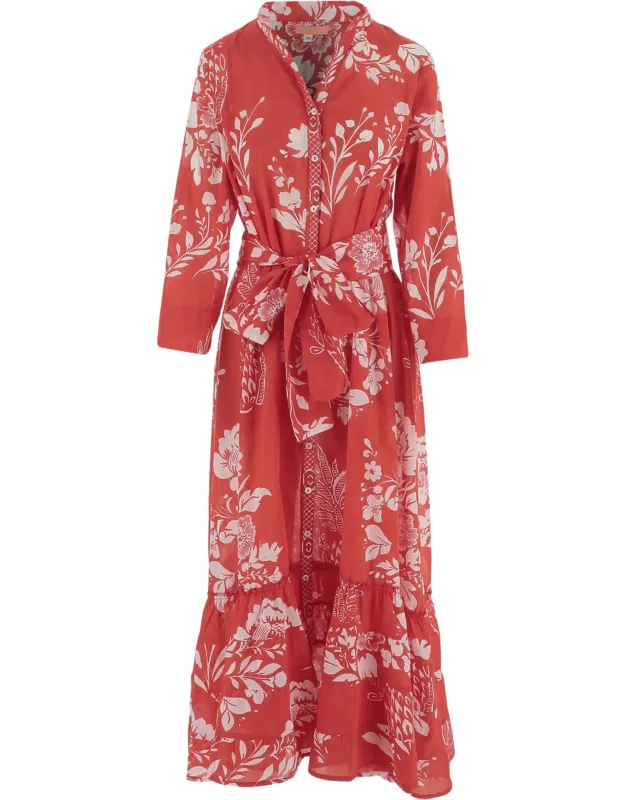 Floral-print Cotton Midi Dress