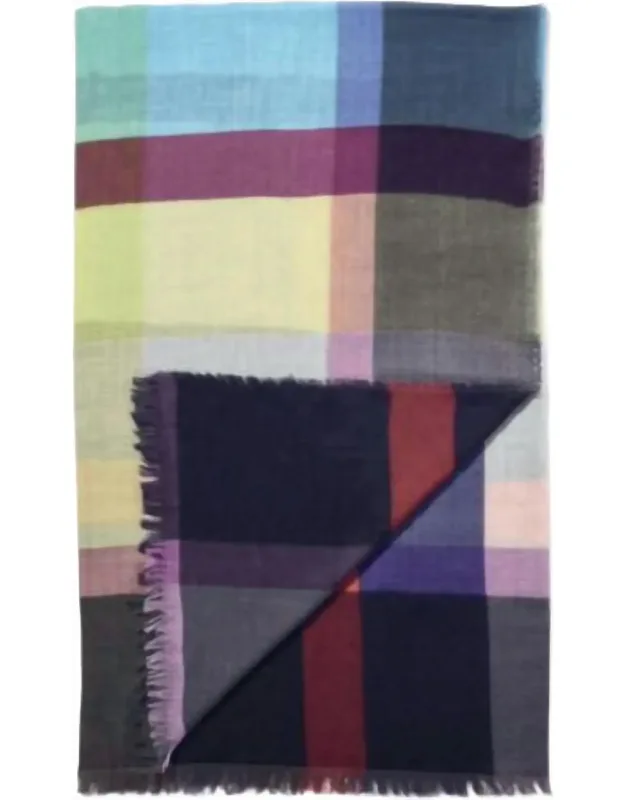 Square Cashmere Wool And Silk Scarf