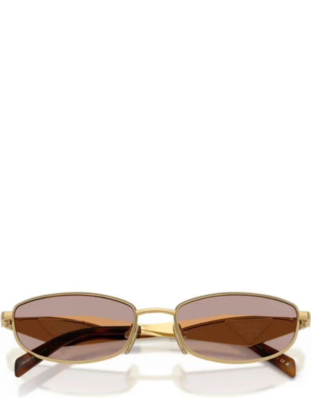 Rectangular Gold-tone Metal Sunglass
