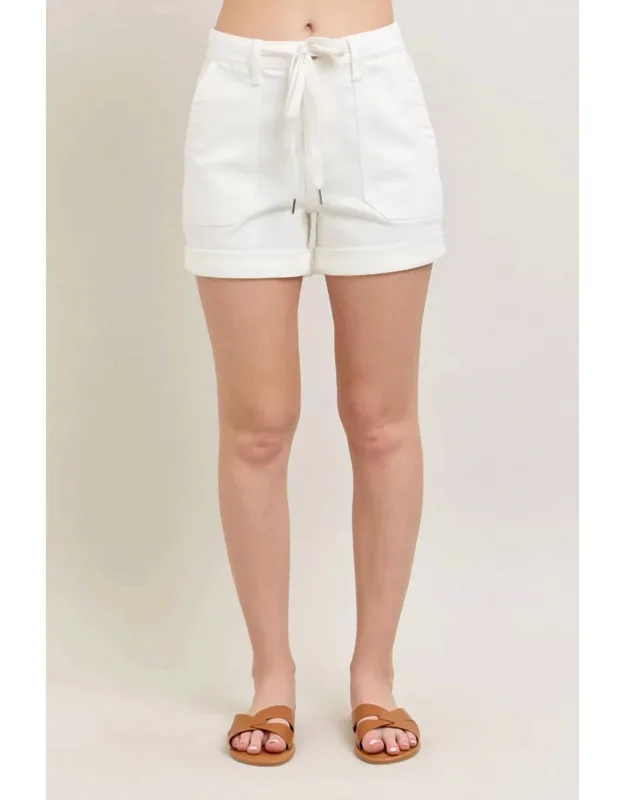 High Waist Cuff Jogger Shorts
