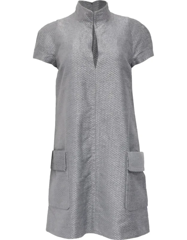 Metallic Silk-blend Boucle Mini Dress
