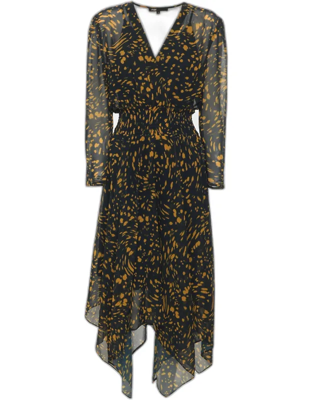 Printed Chiffon Midi Dress