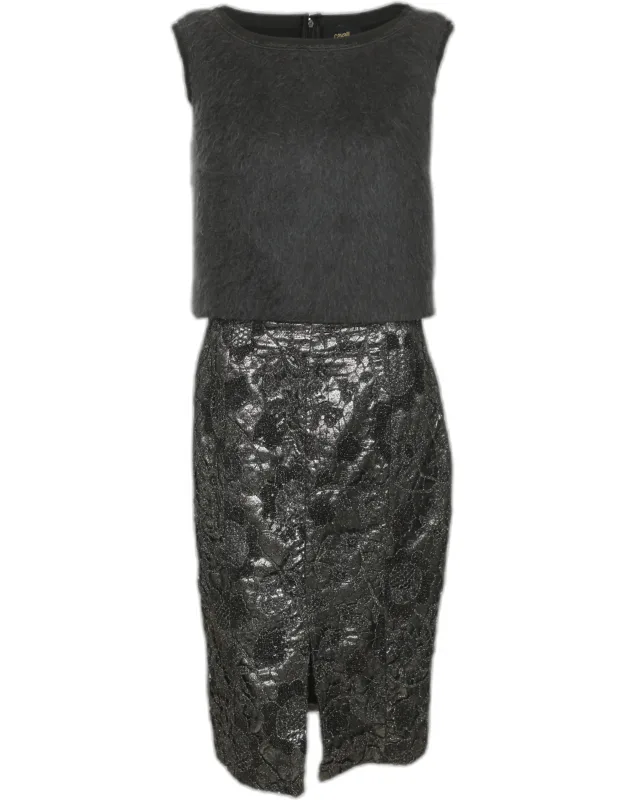 Lace Faux Fur Skirt And Top Set
