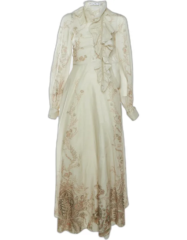 Paisley Print Muslin Flared Maxi Dress