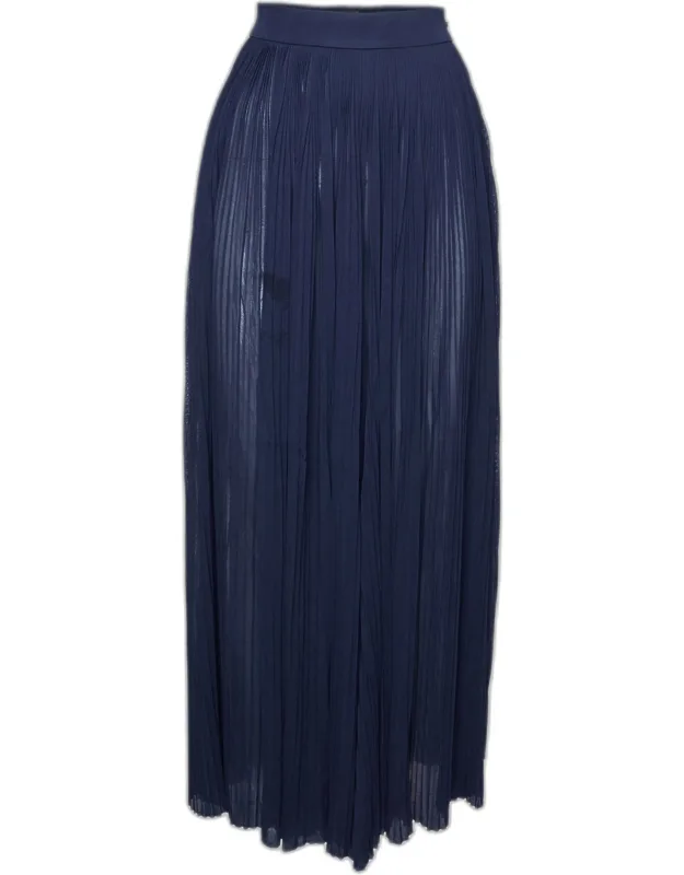 Pleated Jersey Semi Sheer Palazzo Pants