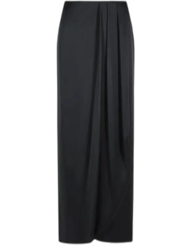 Silk Blend Midi Skirt
