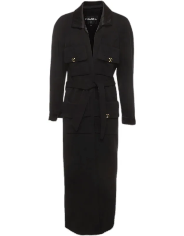 Wool Long Sleeve Belted Coat