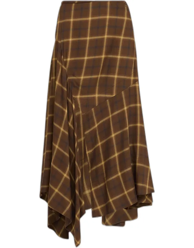 Asymmetric Slit Midi Skirt