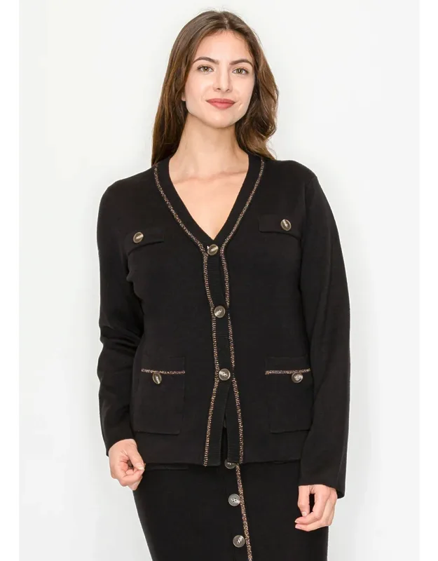 Button Cardigan With Pocket Detail