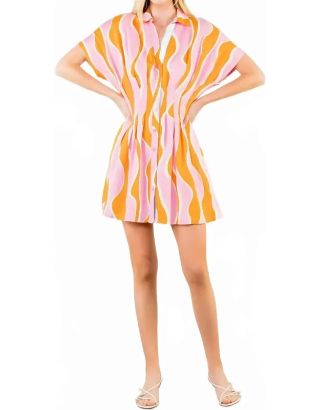 Wavy Striped Pattern Dress