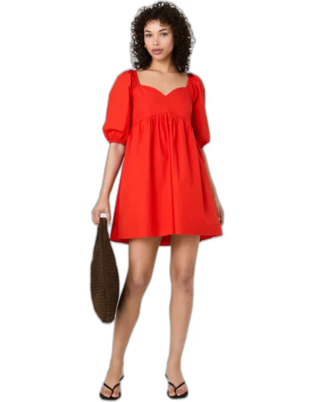 Cambria Cotton Puff Sleeve Mini Dress