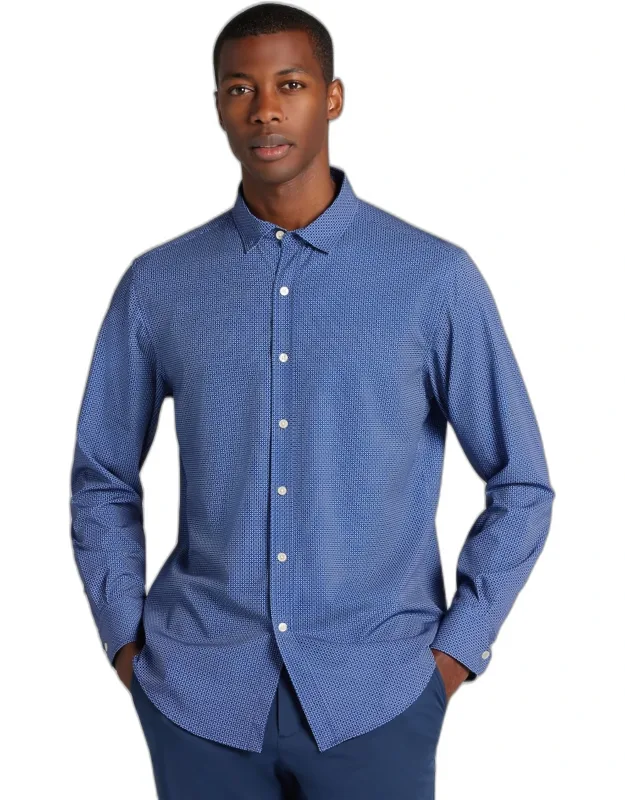 Traveler Coolmotion Tailored Fit Dash Geo 4-way Stretch Button Up Shirt