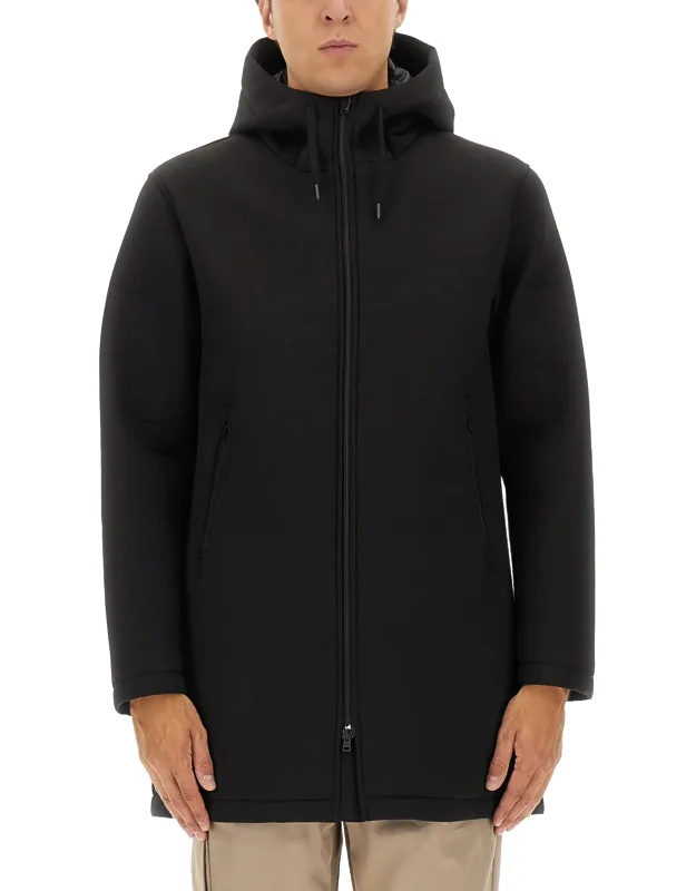 Long Parka In Three Layers "scuba"
