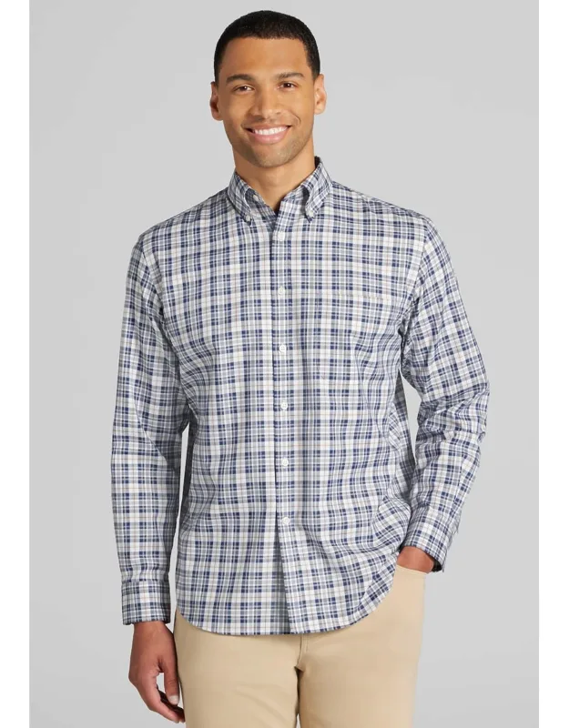 Tailored Fit Medium Plaid Button Up Shirt