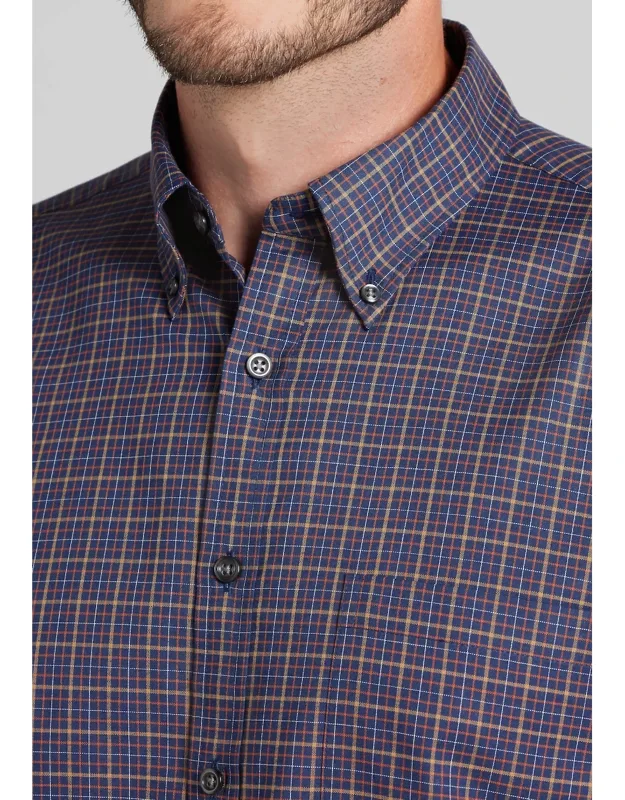Tailored Fit Medium Check Button-up Shirt
