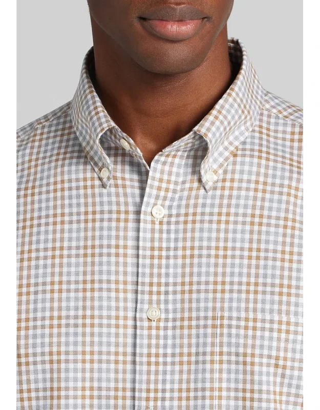 Tailored Fit Medium Check Button Up Shirt