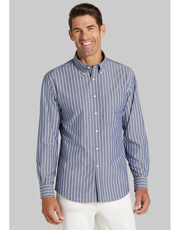 Tailored Fit Stripe Button Up Shirt