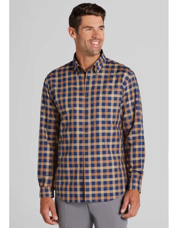 Tailored Fit Medium Gingham Plaid Button Up Shirt