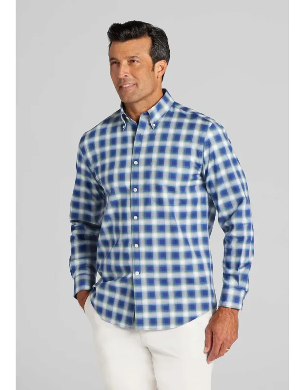 Tailored Fit Ombre Check Button Up Shirt