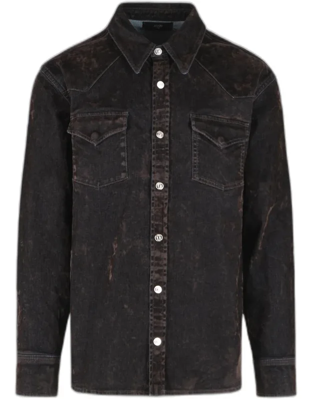 Flocked Denim Shirt