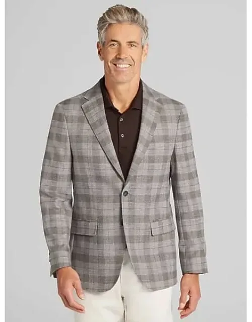 Joseph Abboud Classic Fit Plaid Sport Coat With Two-button Closure And Notched Lapel