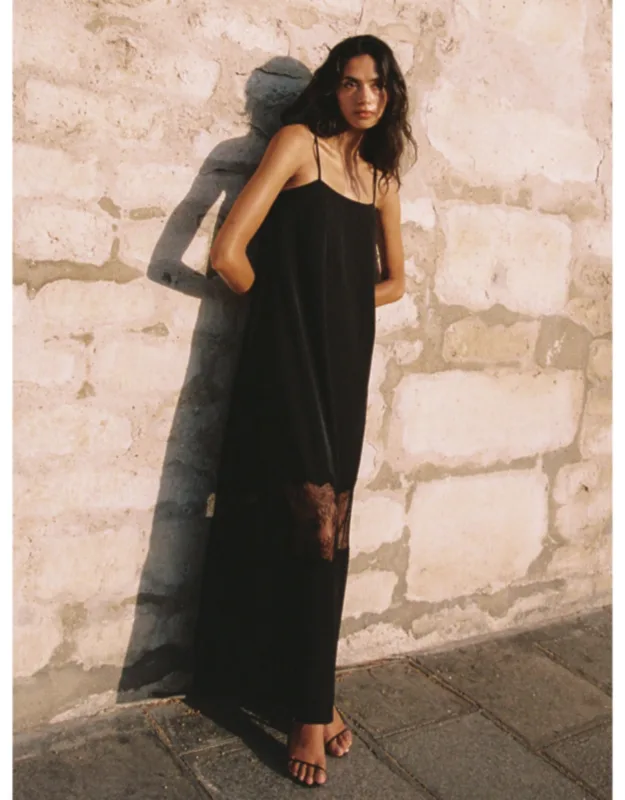 Quinn Crepe Lace Maxi Dress