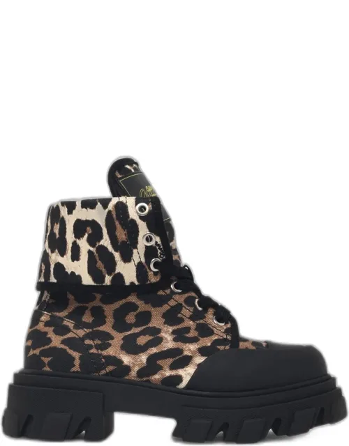 Leopard Print Fabric Boots
