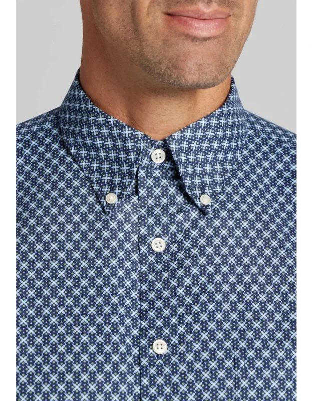 Tailored Fit Medallion Button Up Shirt