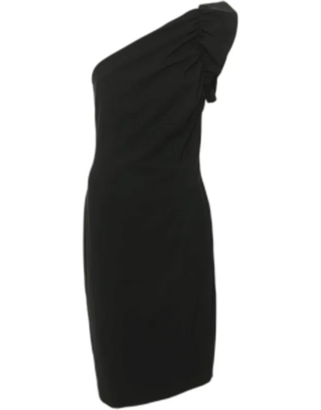 Cheap And Chic Wool Blend Ruched Detail One Shoulder Mini Dress