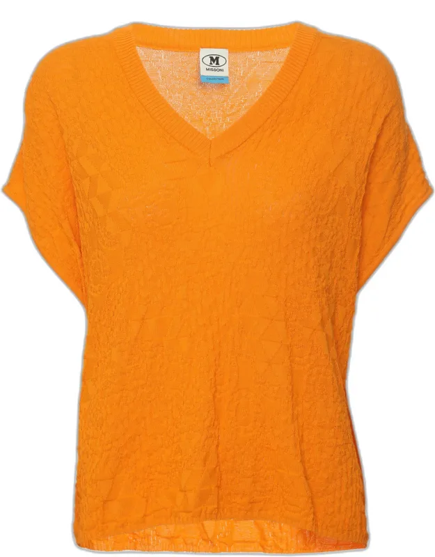 Cotton Knit Jacquard Sleeveless V Neck Top