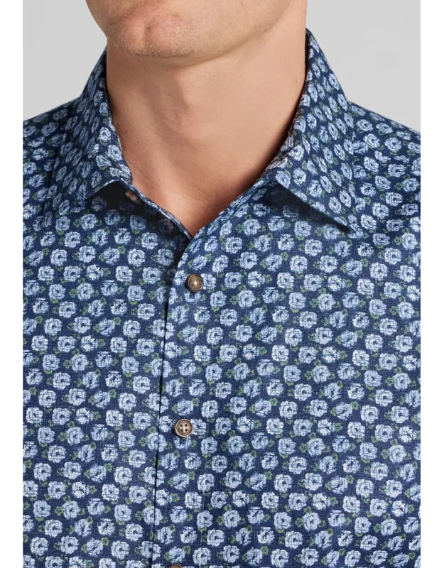 Tailored Fit Roses Button Up Shirt