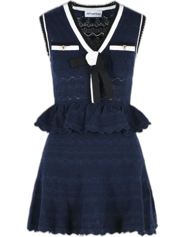 Openwork Knit Mini Dress