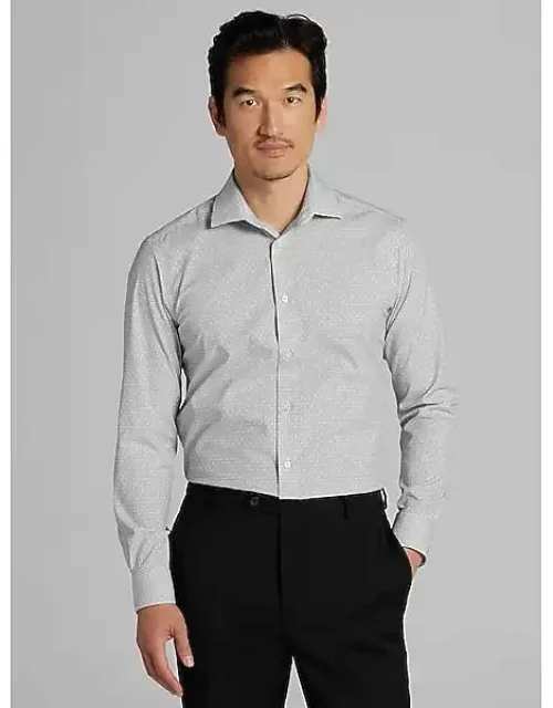 Slim Fit Mini Check Dress Shirt