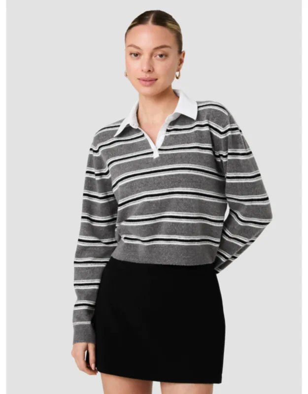 Knit Campus Stripe Contrast Collar Pullover