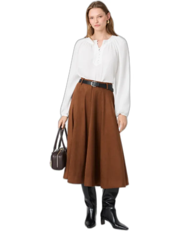 Suede Midi Skirt