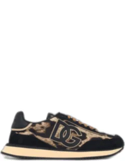 Cushion Leopard Print Suede Blend Sneakers